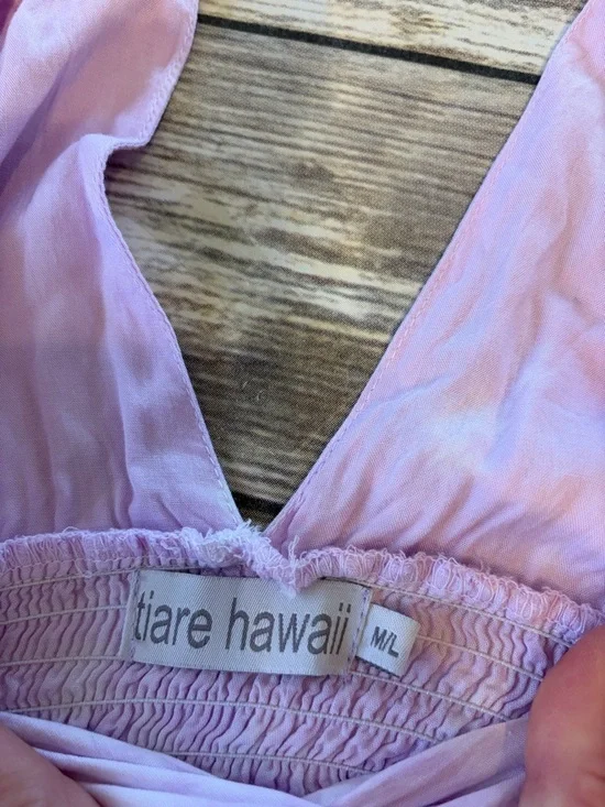 Tiare Hawaii M/L Boho Dahlia Maxi Dress Ombre Tie Dye Flowy Beach Summer Resort - Picture 9 of 11